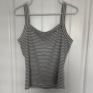 American Eagle Outfitters Black and White Striped Tank Top